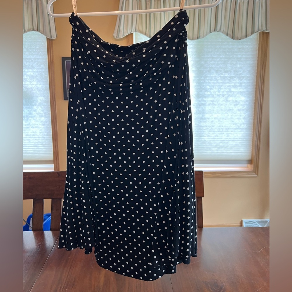 Black and white polka dot skirt